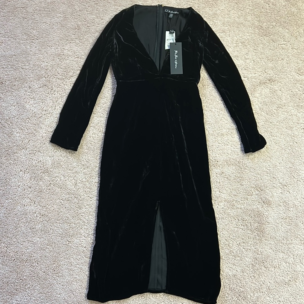 For Love & Lemons Black Velvet Dress